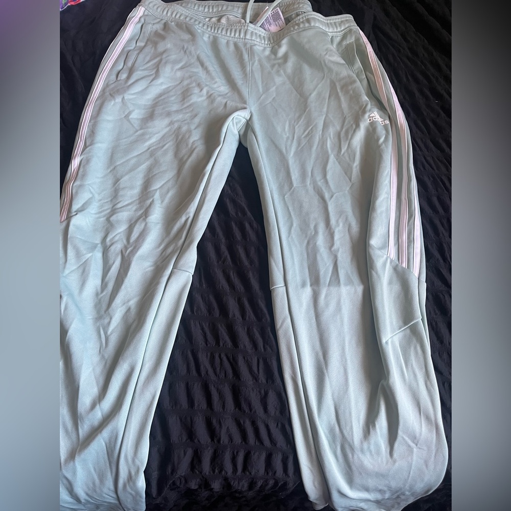 Unisex mint green adidas pants